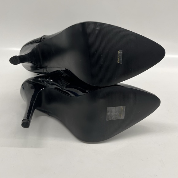 NWOT Devious Domina 2020 Knee High Black Patent Leather Lace-Up Boots  10M - Picture 5 of 7